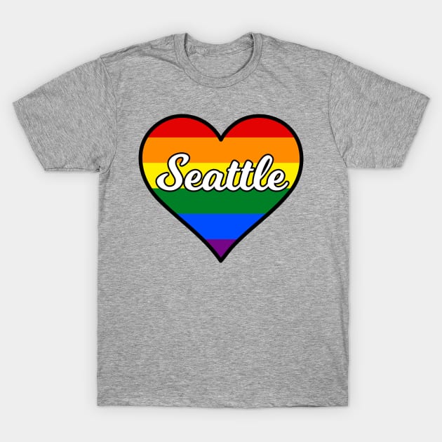 Seattle Washington Gay Pride Heart T-Shirt by fearcity